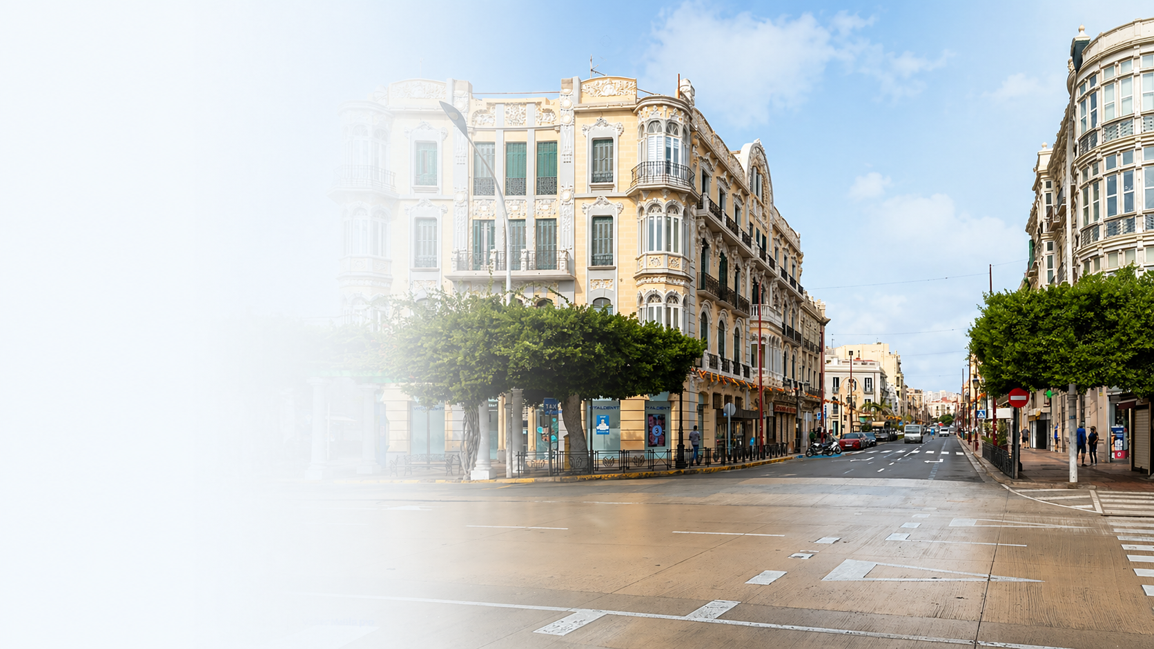 Melilla streets connecting with the port and ferry terminal